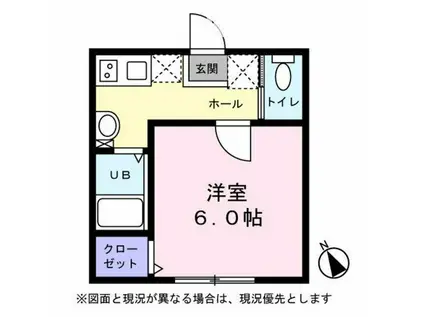 プラート柏(1K/2階)の間取り写真