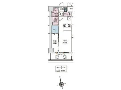 スプランディッドIX(1LDK/5階)の間取り写真