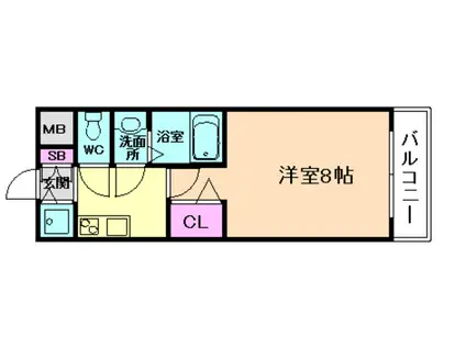 大阪ウエストレジデンス(1K/8階)の間取り写真
