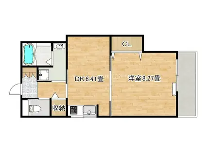 ハイツカトレヤ(1LDK/11階)の間取り写真
