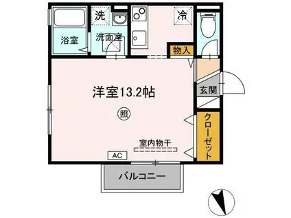 サンライトS(ワンルーム/2階)の間取り写真