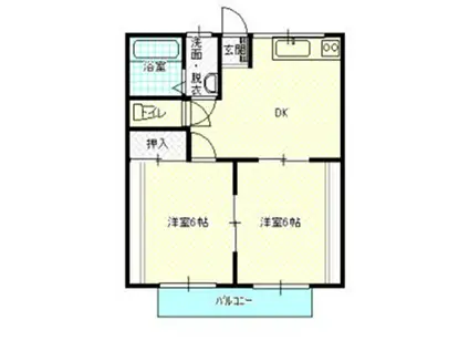 カモミール山陽(2DK/1階)の間取り写真