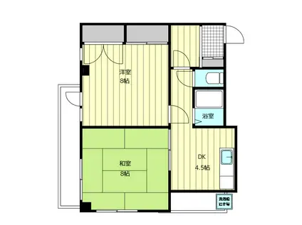 メゾン栄(2DK/3階)の間取り写真