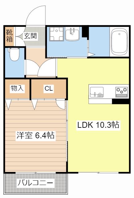 セントラル レジデンス III(1LDK/2階)の間取り写真
