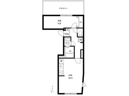 WHARF蒲田ウエスト(1LDK/4階)の間取り写真