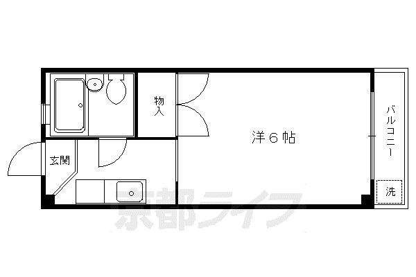 コーポヤスタニ(1K/3階)の間取り写真