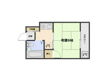 グリーンハイム(1K/3階)の間取り写真