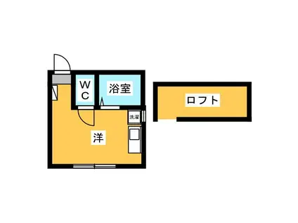 ヒルズ上星川A棟(ワンルーム/2階)の間取り写真