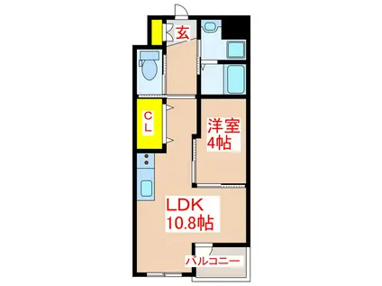 セゾン武(1LDK/1階)の間取り写真