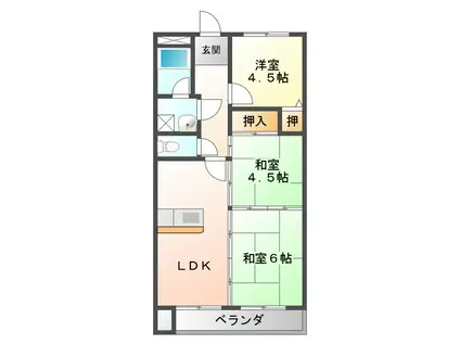 大福第9ビル(3DK/2階)の間取り写真