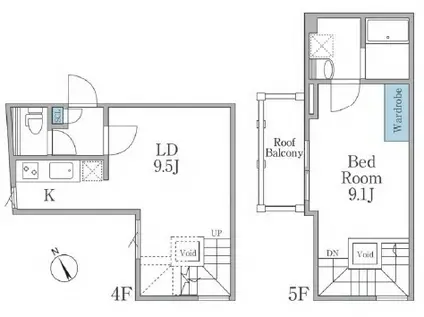 LAPIS恵比寿II ラピス恵比寿2(1LDK/4階)の間取り写真