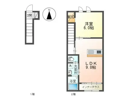 アヴェルラ(1LDK/2階)の間取り写真