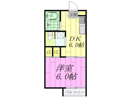 ルピナスA(1DK/1階)の間取り写真
