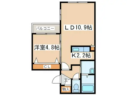 エスタヴィエ円山(1LDK/3階)の間取り写真