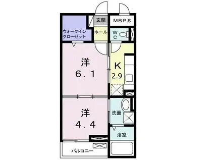 メゾン ド リッシュ(2K/1階)の間取り写真