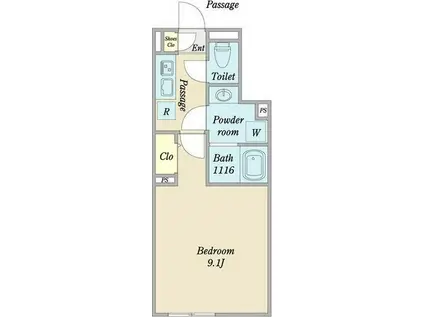 LUORE池下(1K/2階)の間取り写真