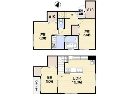 チプレッソ(3LDK/2階)の間取り写真
