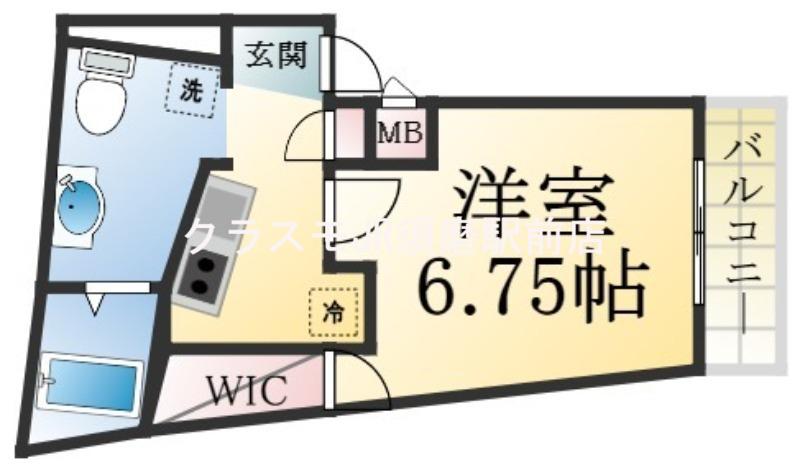THE CITY 塩屋(1K/1階)の間取り写真