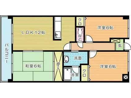 デニエ守恒(3LDK/3階)の間取り写真