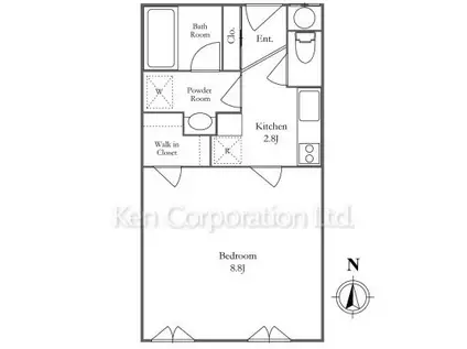 LE NOBLE(1K/1階)の間取り写真