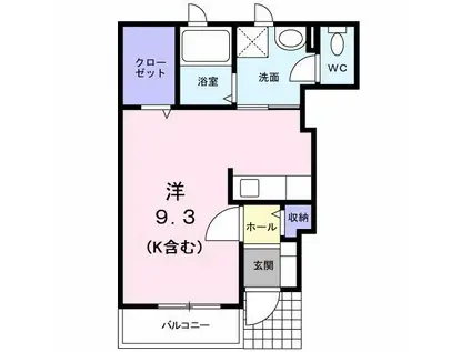 サウザンコートA(ワンルーム/1階)の間取り写真