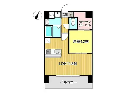 CALMA水前寺(1LDK/5階)の間取り写真