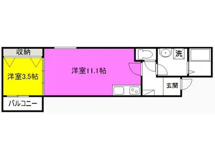 FSTYLE浜寺石津町西1号館エフプラススタイルハマデライシズチョ(1LDK/1階)の間取り写真