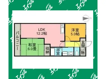 ロイヤルパレスII(2LDK/2階)の間取り写真