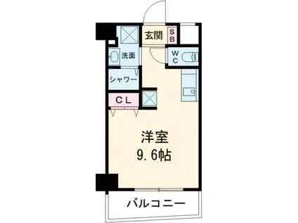 スカイテラス(ワンルーム/3階)の間取り写真