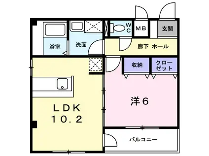 フラン マルシェ(1LDK/3階)の間取り写真
