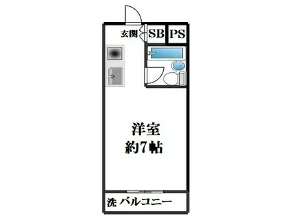 スカイコート金町第3(ワンルーム/2階)の間取り写真