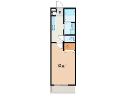 ブリーズベイヒルズ中津(1K/1階)の間取り写真