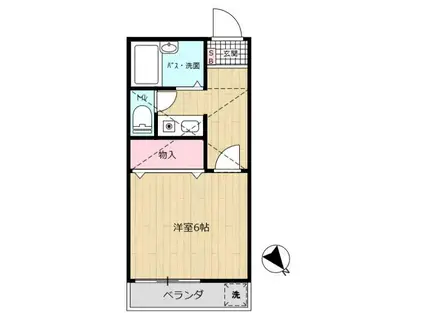 エルクレール(1K/2階)の間取り写真