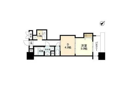 パークフラッツ横濱公園(1DK/6階)の間取り写真