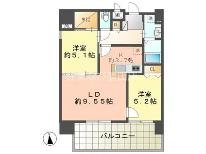 豊田駅前ビル(2LDK/11階)の間取り写真