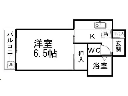 ロータリーハイツ(1K/3階)の間取り写真