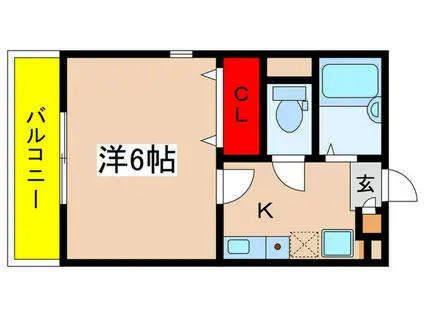 FLOURISH生田(1K/1階)の間取り写真