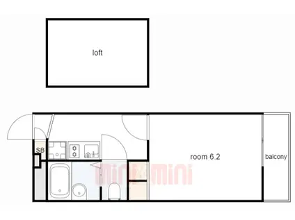 レオパレスさくら イースト(1K/3階)の間取り写真