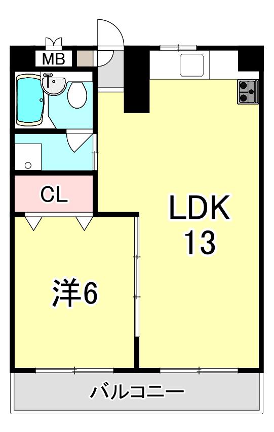 モンド・ベルピア(1LDK/3階)の間取り写真