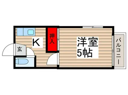 小林荘(1K/2階)の間取り写真