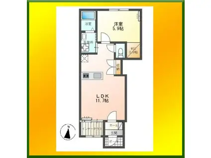 サンコリーナ向台(1LDK/1階)の間取り写真