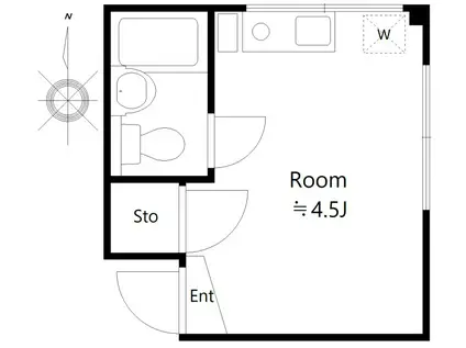 メゾンアイリス(ワンルーム/2階)の間取り写真