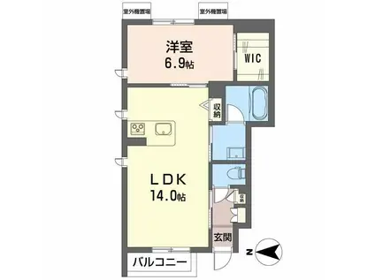 シティプラザ青森A棟(1LDK/1階)の間取り写真