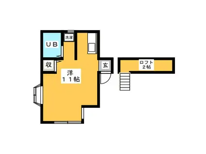 コーポ2000(ワンルーム/2階)の間取り写真