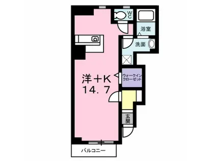 レーヴフロンスA棟(ワンルーム/1階)の間取り写真