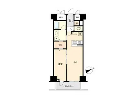 グランルクレ新栄ウエスト(1LDK/3階)の間取り写真