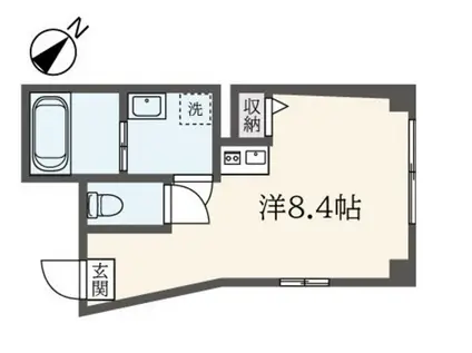 スワンレイク東中野(ワンルーム/1階)の間取り写真