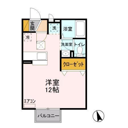 ADONIS.WIT(ワンルーム/1階)の間取り写真