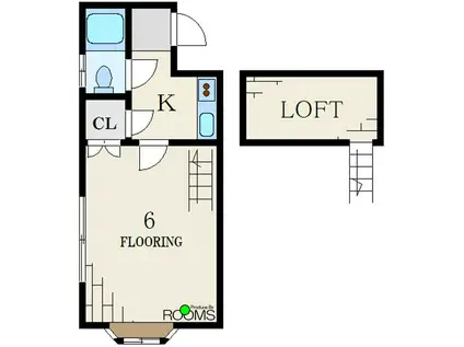 岩崎ハイツ(1K/2階)の間取り写真