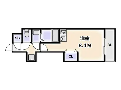 FRONT FIELD TENNOJI(ワンルーム/8階)の間取り写真